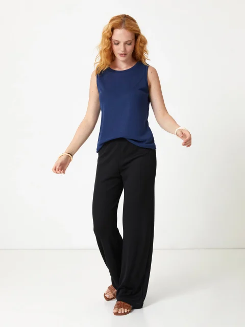 Jadea Pantalone Donna Morbido in Viscosa 4941 - nero