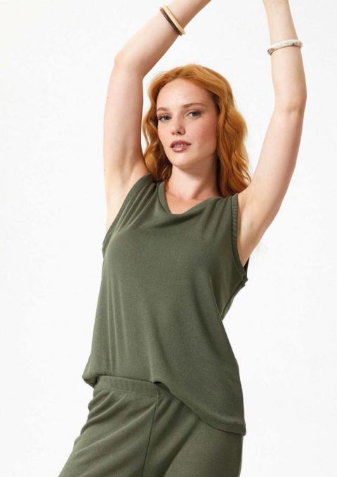 Jadea Canotta Donna in Viscosa 4928 - verde militare