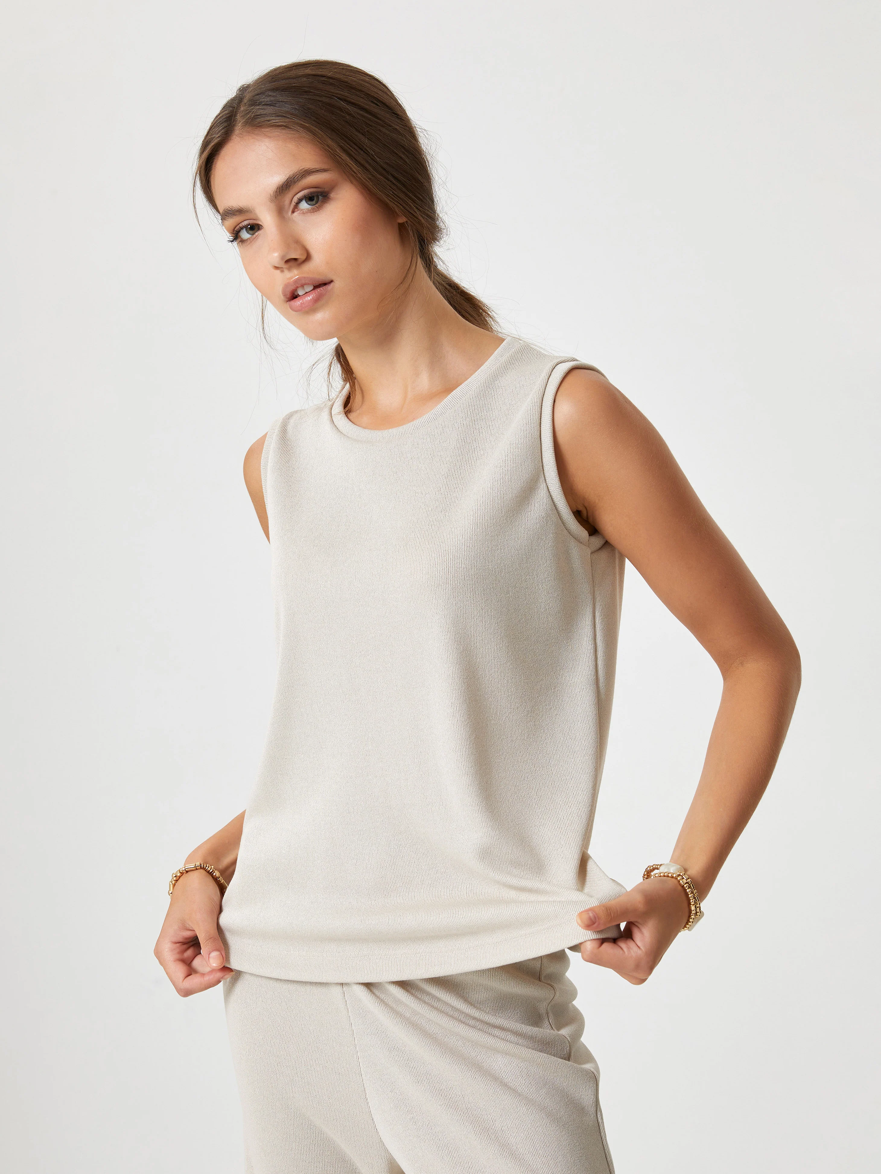 Jadea Canotta Donna in Viscosa 4928 - beige