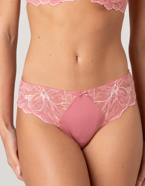 Slip Midi Lovable Floreal Lace in Pizzo e Microfibra Rosa Pesco