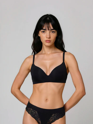 Reggiseno Jadea Abbraccio in Microfibra Senza Ferretto colore nero