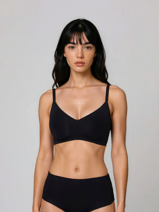 Reggiseno Jadea Abbraccio in Microfibra Senza Ferretto colore nero