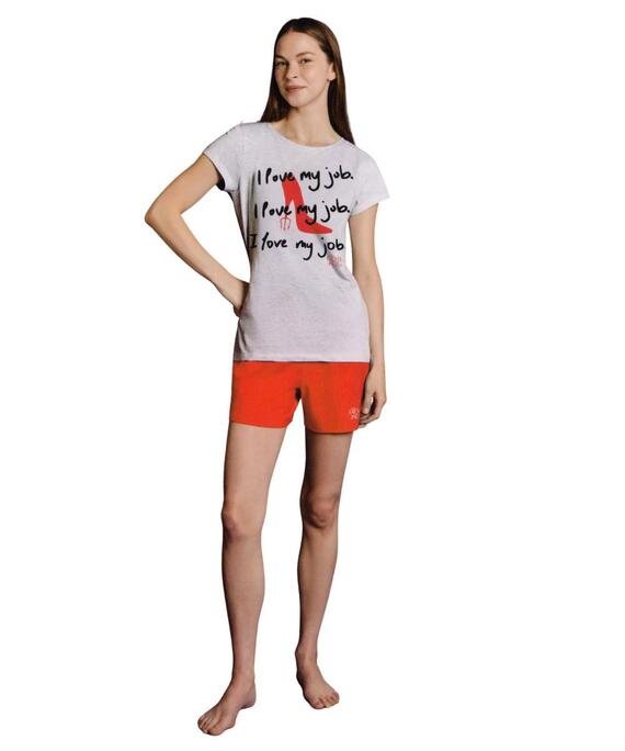 Pigiama Donna Corto in Jersey di Cotone - Il Diavolo Veste Prada - colore rosso