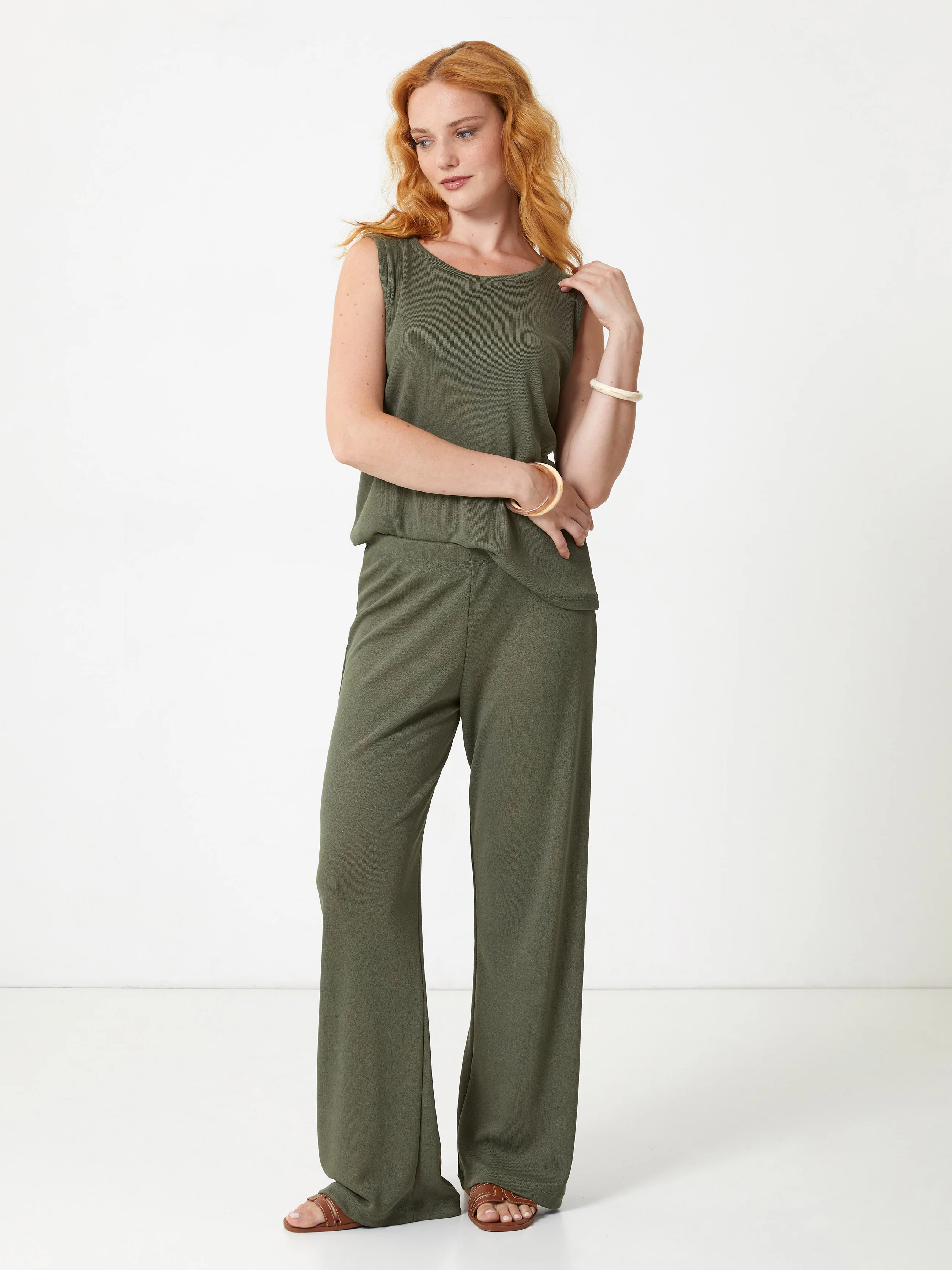 Jadea Pantalone Donna Morbido in Viscosa 4941 - verde